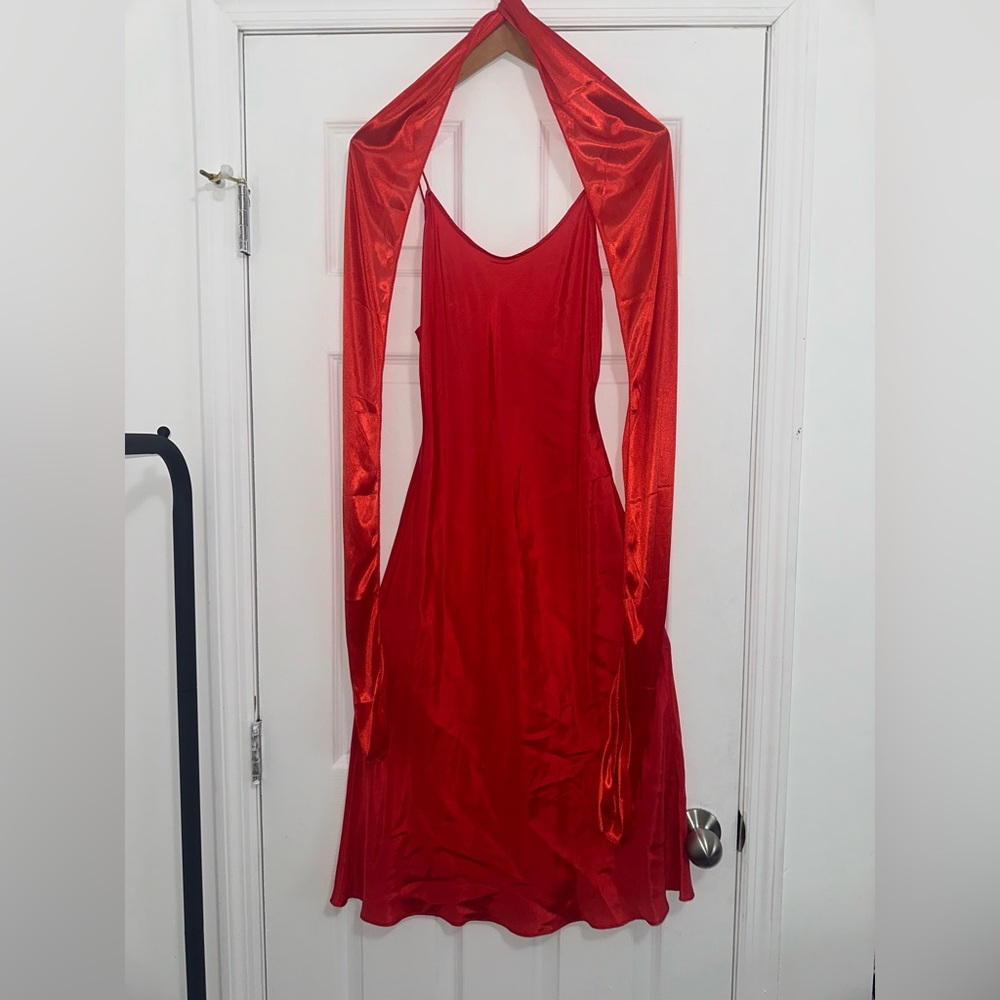 Vintage Y2K Fiori Di Zucca Silk Slip dress with matching scarf
